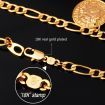 U7 Franch Gallo Coin Charms Necklace Bracelet Set Figaro Chain18K Gold Plated Jewelry High Quality