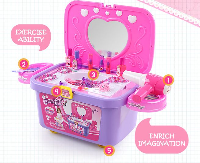 Kids Vanity Make-up Case Toy Storage Box | Crazy Sales