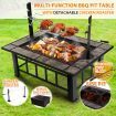 3-in-1 Extra Long Multi-Function BBQ Pit Table with Removable Chicken Roaster
