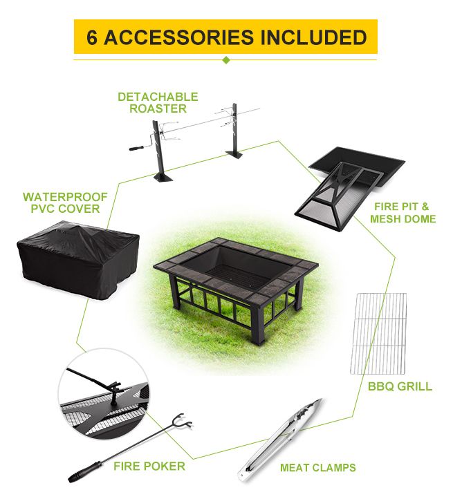3 In 1 Extra Long Multi Function Bbq Pit Table With Removable