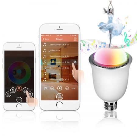 Smartphone Controlled RGBW Color Changing Xmas Parties LED Lamp Speaker -White