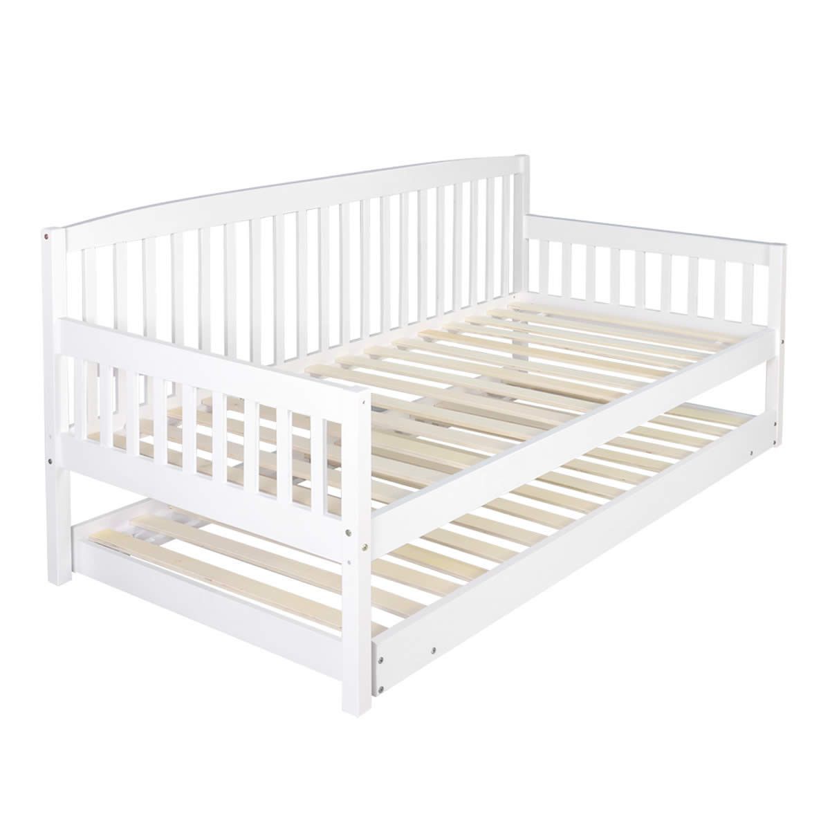 Wooden Sofa Bed Frame Single - White