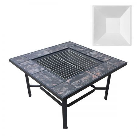 Outdoor Fire Pit Bbq Table Grill Fireplace With Ice Tray Crazy Sales