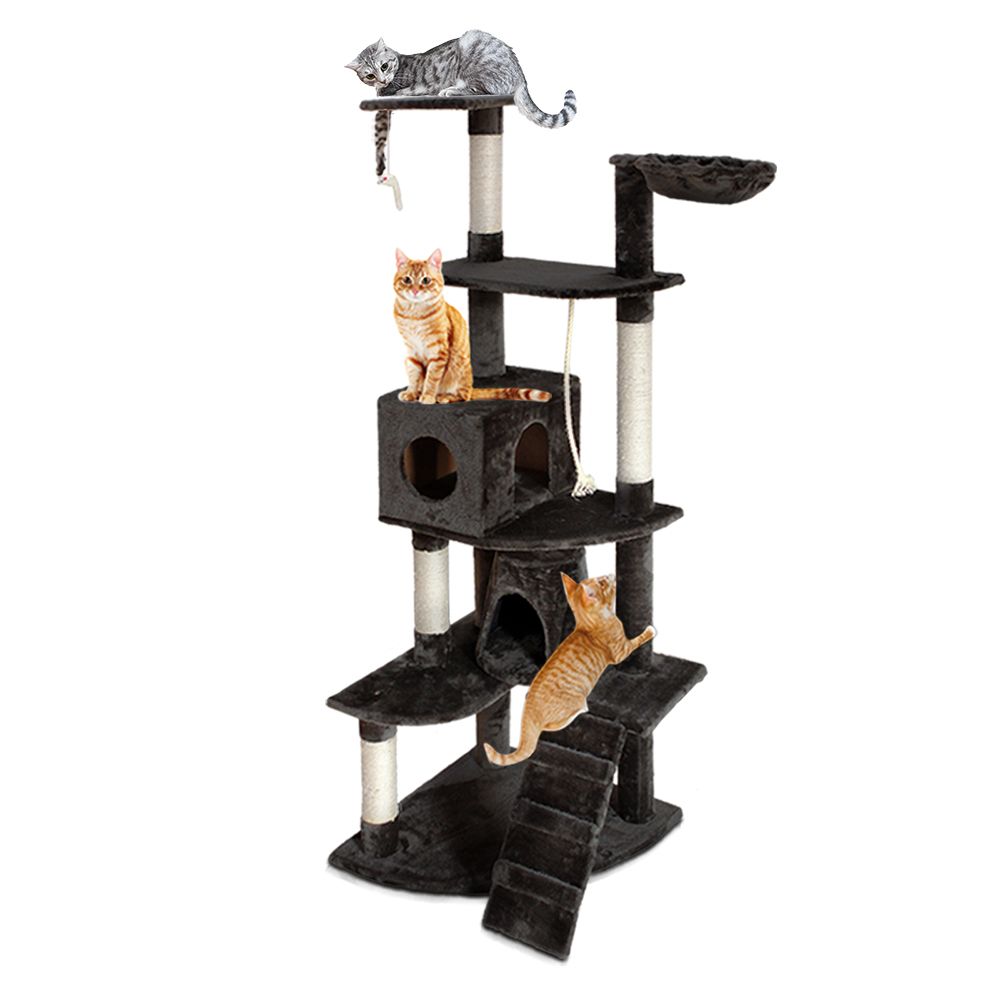 i.Pet Cat Tree 193cm Tower Scratching Post Scratcher Condo House Trees Grey