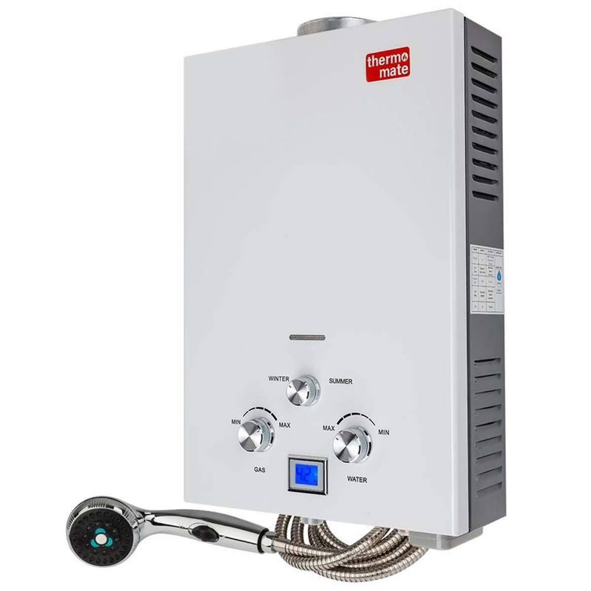 Thermomate Portable Gas Powered Water Heater with Bonus 12V Water Pump ...