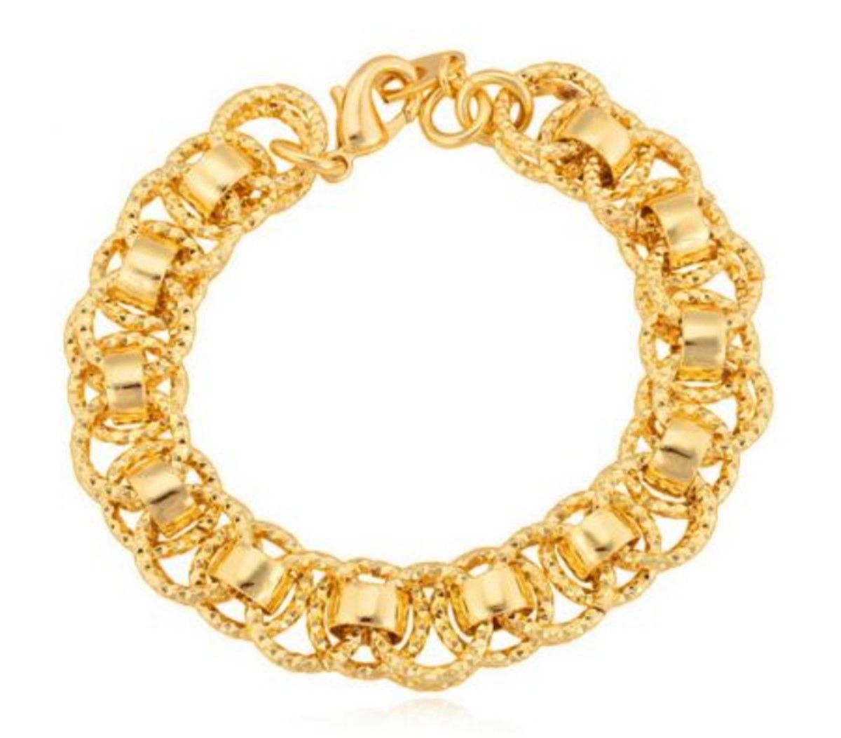 U7 18K Real Gold Platinum Plated Chunky Bracelet Bangle for Men Gold