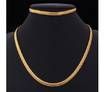 U7 Wheat Chain Necklace Bracelet 18K Real Gold Plated Necklace Bracelet Set Gold