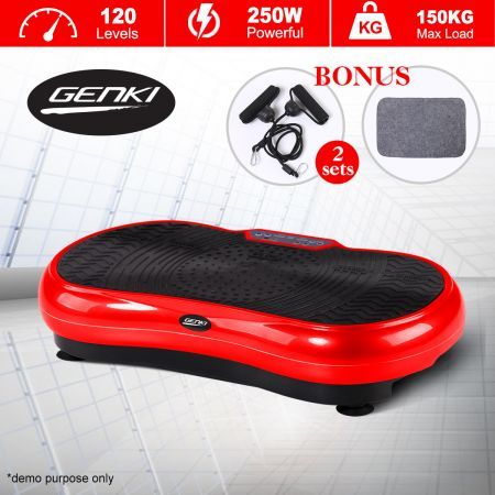 Genki Ultra Slim Vibration Fitness Machine Body Shaper Platform 2nd Gen -  Red/White
