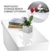 High Gloss Storage Bench Cabinet Ottoman 