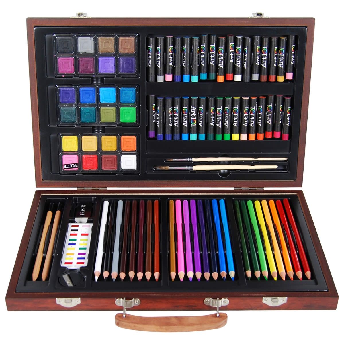 Art Box Wooden Set for Colouring Painting Drawing 88 Piece | Crazy Sales