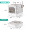 Cat Litter Box Enclosed Kitten Pet Toilet Training Kitty Enclosure Top Front Entry Removable Tray Large Furniture Scoop Collapsible Light Grey