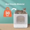 Cat Litter Box Enclosed Kitten Pet Toilet Training Kitty Enclosure Top Front Entry Removable Tray Large Furniture Scoop Collapsible Light Grey