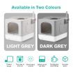 Cat Litter Box Enclosed Kitten Pet Toilet Training Kitty Enclosure Top Front Entry Removable Tray Large Furniture Scoop Collapsible Light Grey