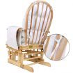 Baby Breastfeeding Sliding Glider Chair with Ottoman - Natural Wood