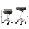 Round PU Swivel Salon Stool - Black