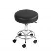 Round PU Swivel Salon Stool - Black