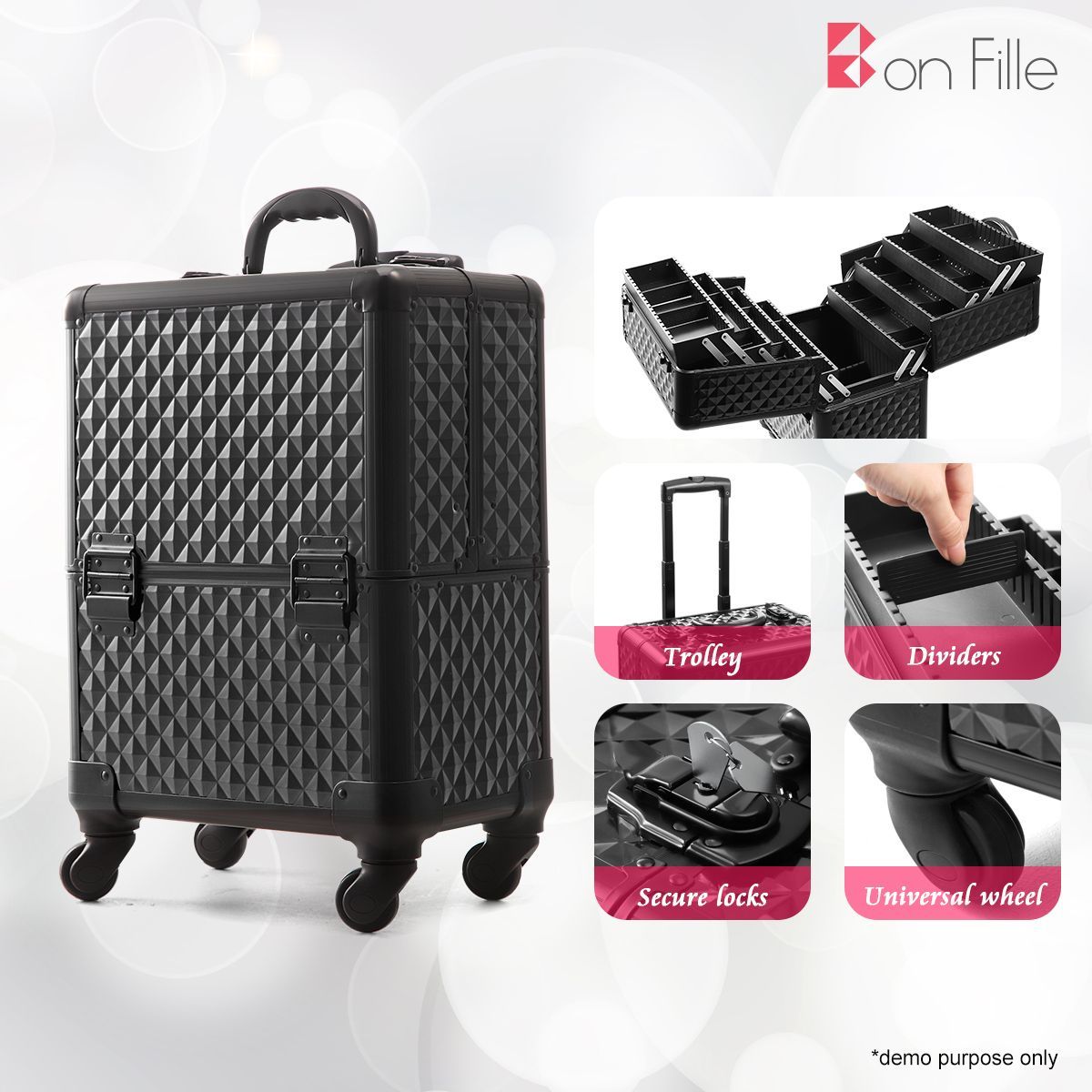 Extra Large Professional Makeup Trolley Beauty Cosmetics Case