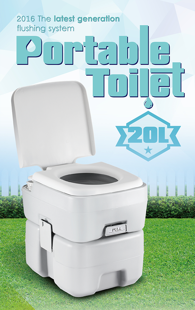 New Flushing System 20L Water Tank Outdoor Portable Toilet | Crazy Sales