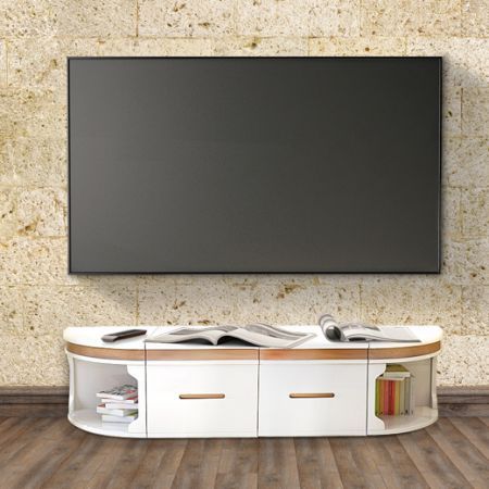 Combination High Gloss Corner Tv Stand Entertainment Centre Large