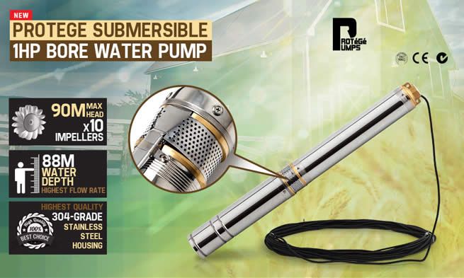 Protege Submersible 1HP Deep Well Bore Water Pump