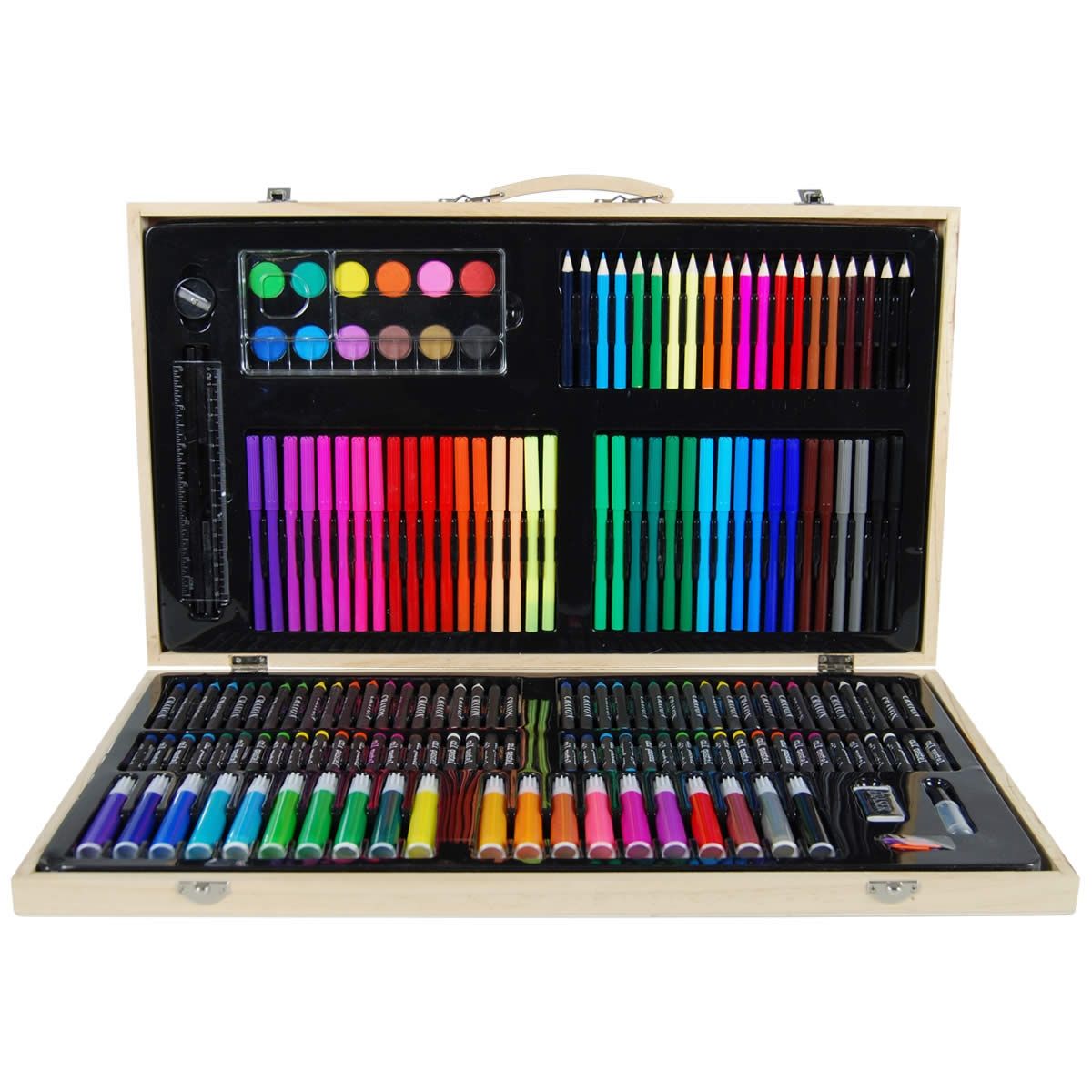 180 Piece Deluxe Art Box Set for Colouring Painting Drawing | Crazy Sales