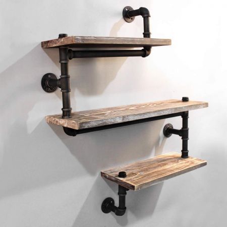 Rustic Industrial DIY Floating Pipe Shelf Crazy Sales