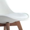 Set of 4 Dining Chairs Padded PU - White