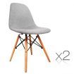 Set of 2 Dining Chairs Fabric - Grey