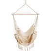 Gardeon Hanging Hammock Chair Outdoor Swing Hammocks Tassel Cream