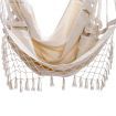 Gardeon Hanging Hammock Chair Outdoor Swing Hammocks Tassel Cream