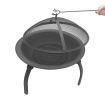 Fire Pit BBQ Charcoal Grill Smoker Portable Outdoor Camping Garden Pits 30"