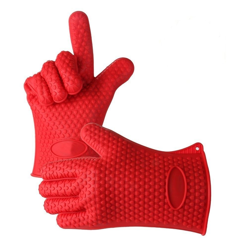 LUD Oven Glove Silicone Mitt Non Slip Heat Resistant