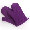 Pair Heat Proof Resistant Gloves Oven Glove Mitt Pot Holder Anti Steam Oven Mitts-Purple