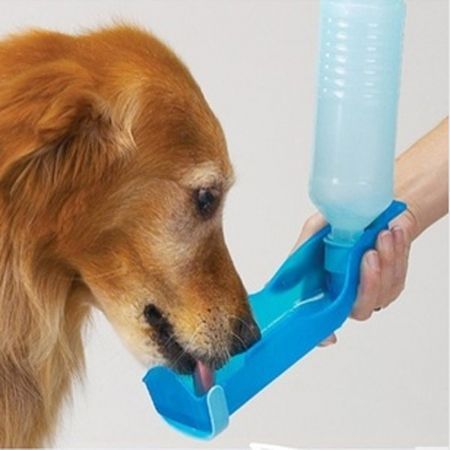 Plastic Portable Pet Dog Cat Water Feeding Feeder Bottle Drink Bowl