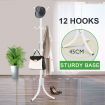 12 Hook Tree Style Coat Hat Bag Clothes Rack-White