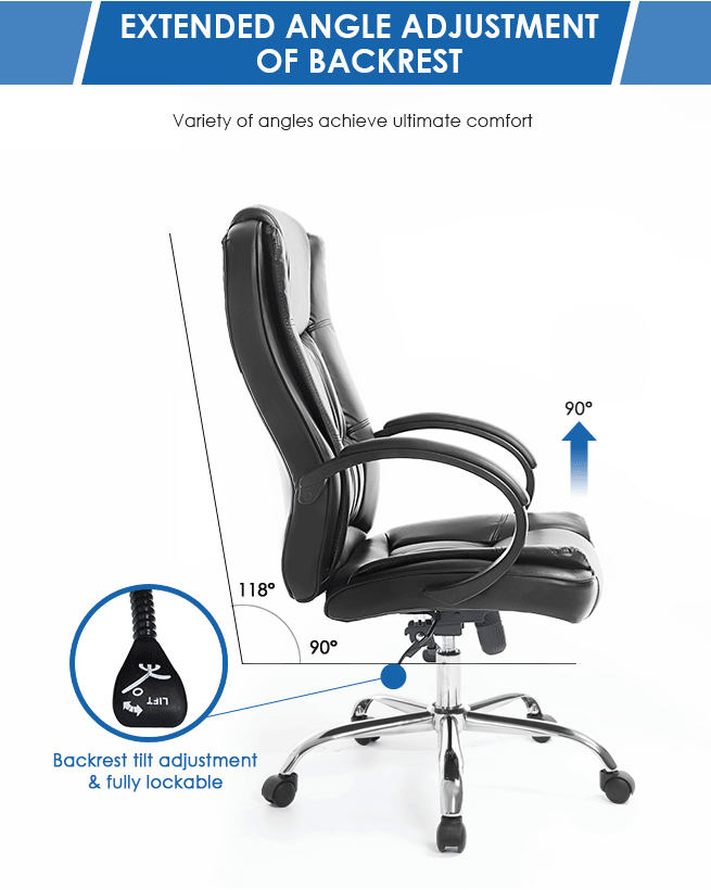 Deluxe PU Leather Office Computer Chair Tile Adjustable Home Chair