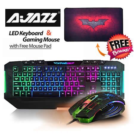 Ajazz Dark Knight Backlight LED Keyboard, USB Gaming Mouse and Gaming ...