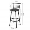 Artiss 2x Bar Stools Swivel Leather Padded Metal