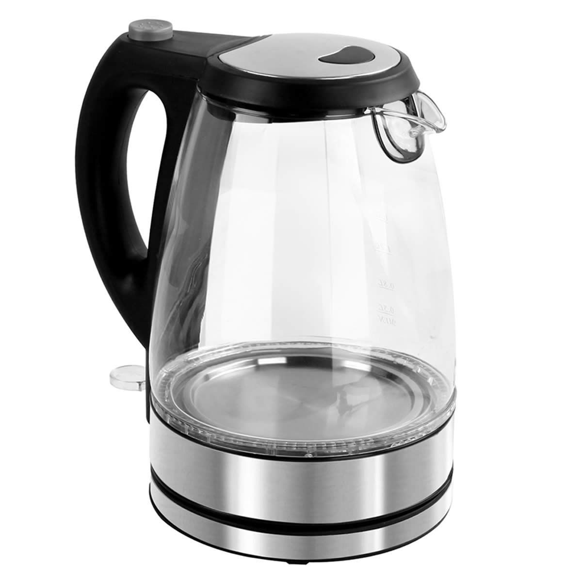 Glass Kettle with Stainless Steel Lid - 1.7L