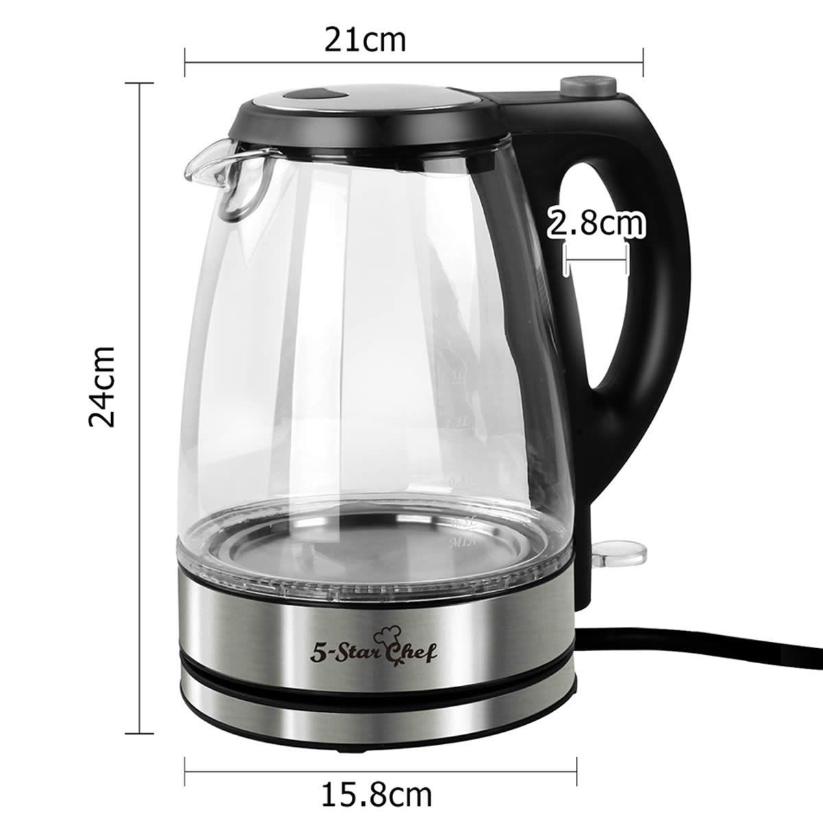 Glass Kettle with Stainless Steel Lid 1.7L Crazy Sales