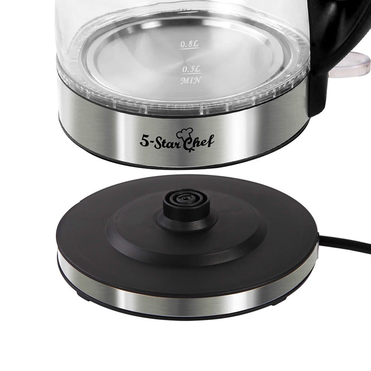 Glass Kettle with Stainless Steel Lid 1.7L Crazy Sales