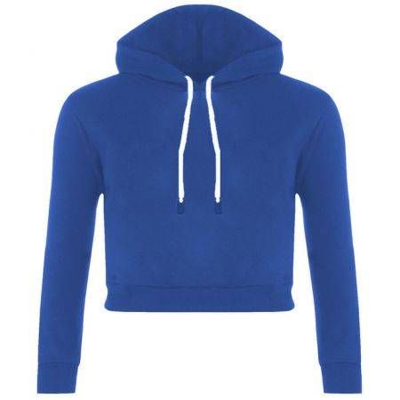 royal blue crop top hoodie