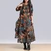 MIN Women Plus Size Print A-Line Vintage Irregular Dress
