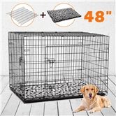 Dog Crate Cat Cage Puppy Crate Rabbit House Kennel with Bed Collapsible XXL 48"