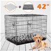 Dog Crate Puppy Cage Cat Crate Kennel Rabbit House with Bed Collapsible XL 42&quot;