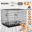 Dog Crate Puppy Cage Cat Crate Kennel Rabbit House with Bed Collapsible XL 42"