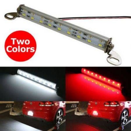 2 in 1 Universal Fit White/Red 30-SMD LED Lamp for License Plate Lights Backup Lights and Brake or Rear Fog Lights Auto Auxiliary Light