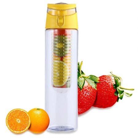 Laptone 800ML Fruit Infusion Infusing Infuser Water Bottle Sports Health Maker-Yellow