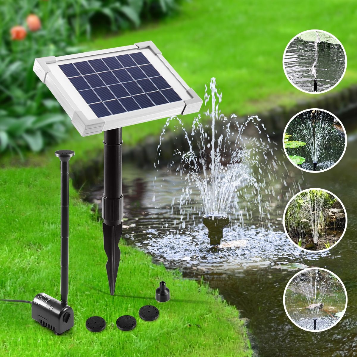 Solar Power Fountain Outdoor Pond Pool Water Pump