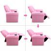 Keezi Kids Recliner Chair Pink PU Leather Sofa Lounge Couch Children Armchair